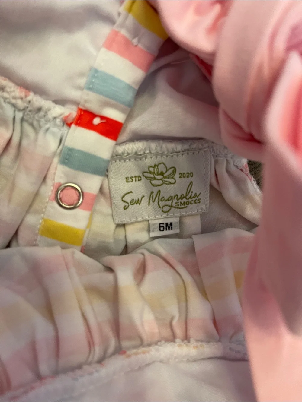 Sew Magnolia Pink Tie-Shoulder Striped Flower Bloomer Set